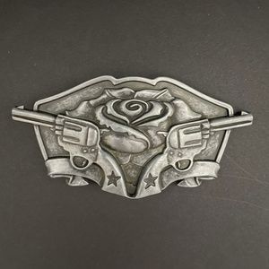 Famous Stars and Straps guns and rose belt buckle